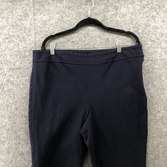 Talbots Chatham Ankle Pants Womens Size 16 Navy Blue Flat Front Slim Skinny - Picture 3 of 11